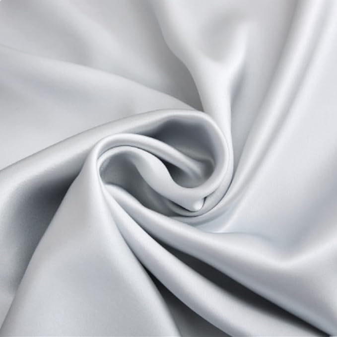 Gray Silk Pillowcase for Women Made in USA, Anti Wrinkle Silk Pillow Cases Queen with Zipper, 6A Grade 22 Momme, 100% Organic,1 Pc 20"x30" (Queen, Grey) - Bloomnest