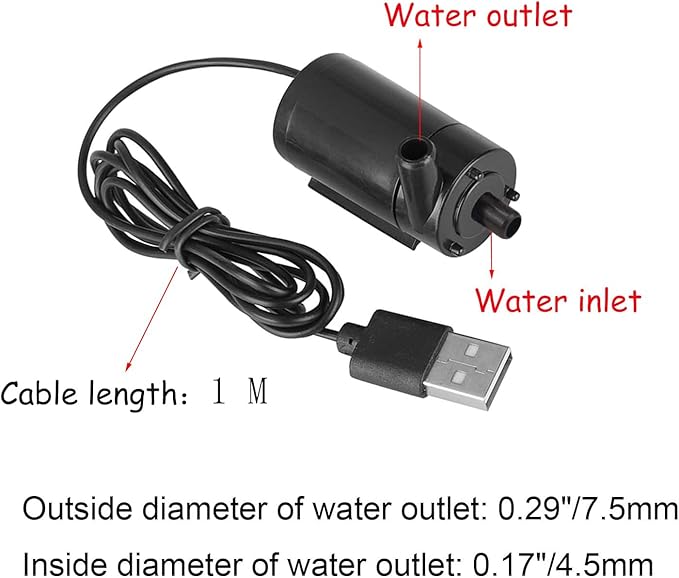 3PCS DC 3-5V USB Micro Submersible Mini Water Pump,Small Aquarium Pump for Fish Tank Aquariums Pond Fountain Hydroponics Garden (Black) - Bloomnest