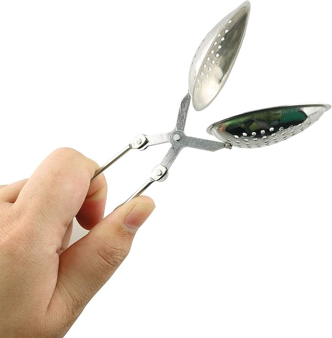 Tegg Tea Infuser 2PCS Stainless Steel Leaves Shape Spices Snap Spoon Tea Filter Strainer With Long Handle for Loose Leaf Tea and Mulling Spices - Bloomnest
