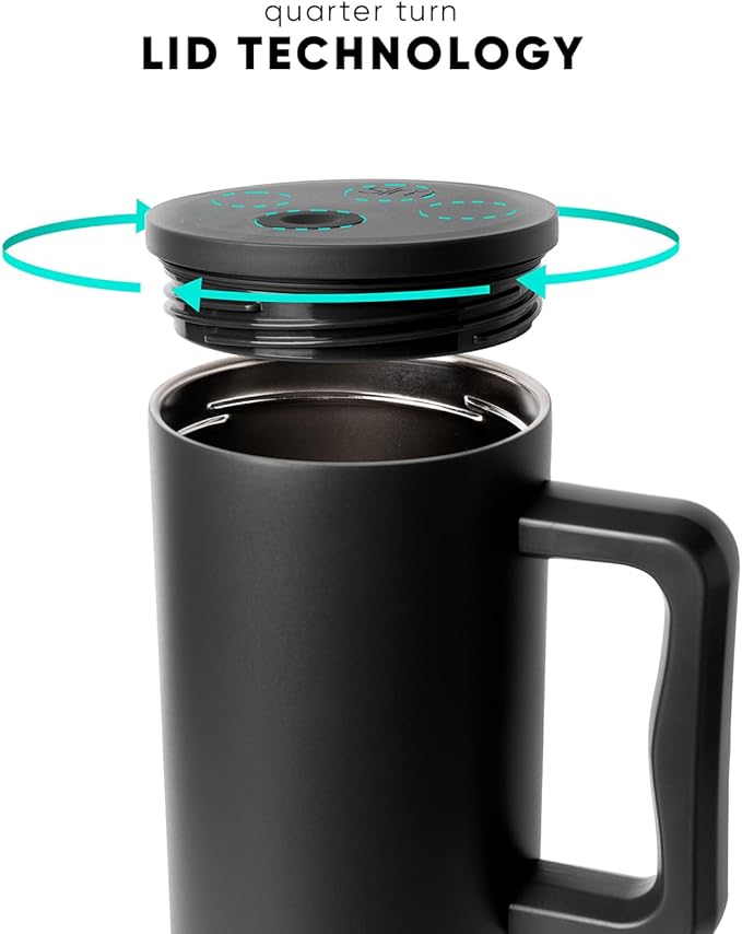 Simple Modern 40 oz Trek Tumbler with Handle and Straw Lid | Cup Holder Friendly Insulated Stainless Steel Travel Mug | Saffron SimpleModern