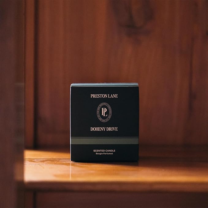 Preston Lane Luxury 2-Wick Scented Candle, Doheny Drive, 7.5 oz Hand-Poured in USA | Long Burn Time (20-30 Hrs), Vegan Soy Wax Blend, Decorative Glass Vessel, Fine Italian Fragrance - Bloomnest