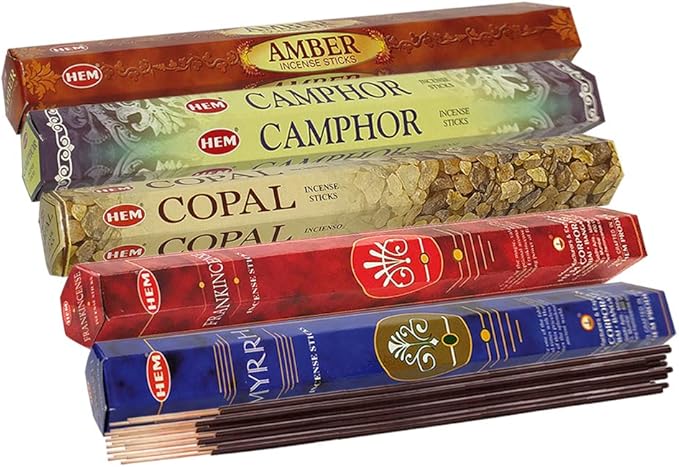 Hem Incense Sticks Variety Pack #4 and Incense Stick Holder Bundle with 5 Unique Based Fragrances - Bloomnest