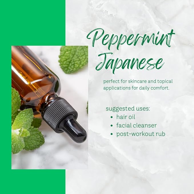 GreenHealth Peppermint Essential Oil – 2 fl oz – 100% Pure & Natural – Strong Menthol Aroma – Steam-Distilled – for Diffusers, Cleaning, DIY, and Aromatherapy Greenals