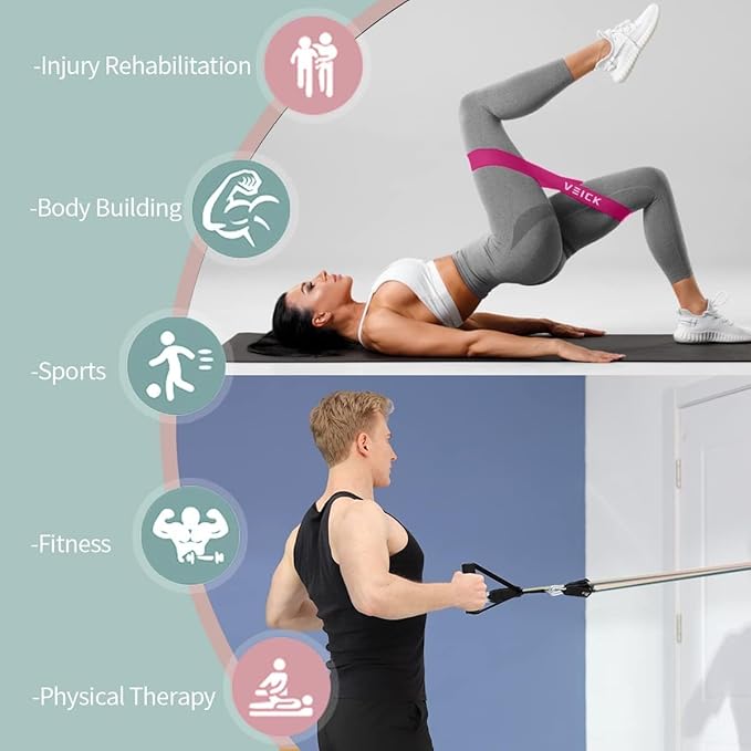 VEICK Resistance Bands, Exercise Bands, Workout Bands, Resistance Bands for Working Out with Handles for Men and Women, Exercising Bands for Fitness Weights Work Out at Home - Bloomnest