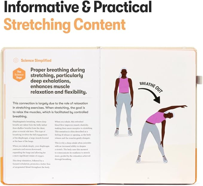 The Stretching Sidekick Journal by Habit Nest. Guided Stretching Routines to Keep You Flexible, Energized, and Live Comfortably. 66 Stretching Routines that only take 15-20 mins a day. Turn Motivation - Bloomnest