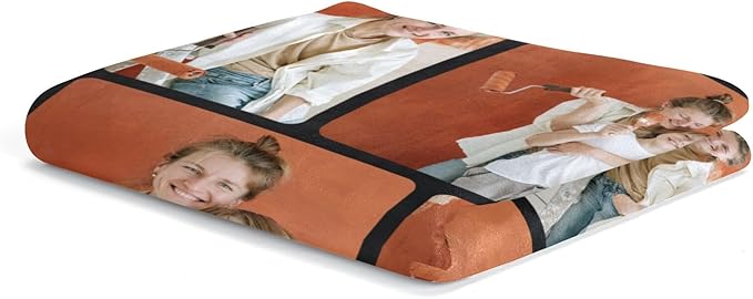 Custom Blankets with Photos for Family, Personalized Picture Blanket, Customized Blankets with Picture as Gifts for Chrimstas Birthday Mothers Day Fathers Day - Bloomnest