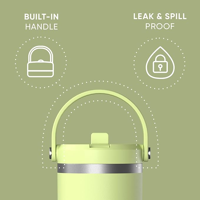 Hydrapeak Nomad 32 oz Tumbler with Handle and Straw Lid, Leakproof, Double Insulated, 32oz Cup Stainless Steel (Citrus) - Bloomnest
