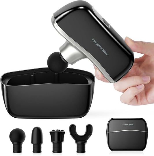 KingPavonini Mini Massage Gun with All-in-One Storage Case, FSA HSA Eligible, Pocket-Sized Small Massage Gun Deep Tissue, 0.5 lbs Portable Percussion Massager for Travel, Gym, Gift for Women Men - Bloomnest
