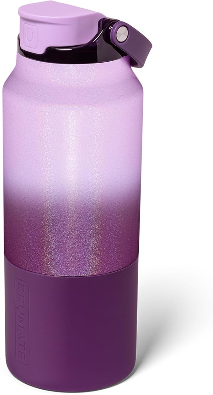 BrüMate Rise 35oz Water Bottle With 100% Leakproof Covered Silicone Straw | Insulated Stainless Steel Water Bottle With Removable Straw | Fast Flow | Soft Sip Silicone Spout | BPA-Free (Violet Crush) Br%C3%BCMate