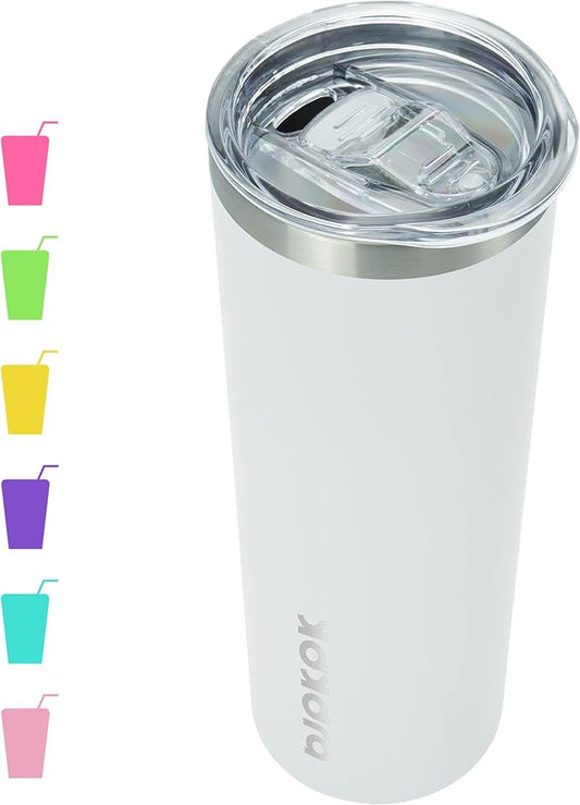BJPKPK Skinny Tumbler with Lid 20 oz Stainless Steel Vacuum Insulated Double Wall Travel Coffee Water Tumblers Cup,White - Bloomnest
