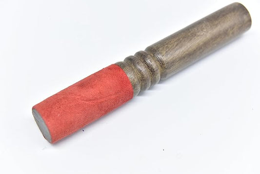 Leather-Wrapped Singing Bowl Striker, 7 x 1 Inches, Singing Bowl Mallet, Gong Mallet (Red) - Bloomnest