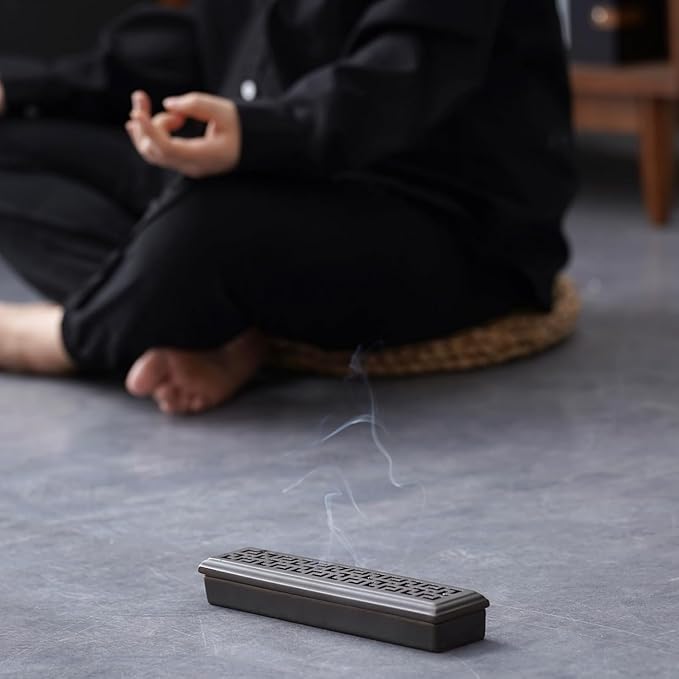 CEREMONY Incense Holder for Sticks，Ceramic Insence-Stick Holder Ash Catcher，Incense Holder Timkburner for Meditation Yoga Spa Room Decor