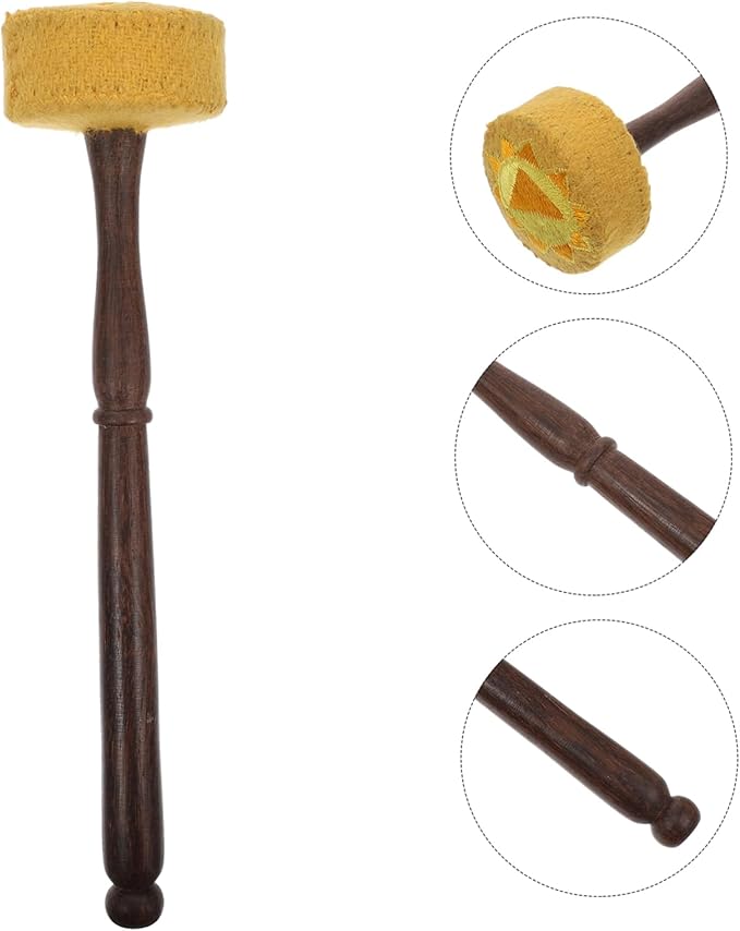 BESPORTBLE 1Pc Durable Singing Bowl Stick Mallet for Meditation and Sound Therapy Lightweight Yellow Bowl Mallet present for Buddha Music Lovers and Personal Collection - Bloomnest