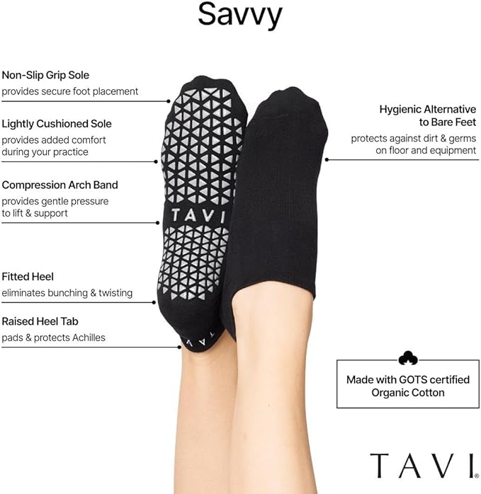 TAVI Women’s Savvy Grip Socks - Pilates for Women, Slipper, Yoga, and Ballet, Barre - Bloomnest