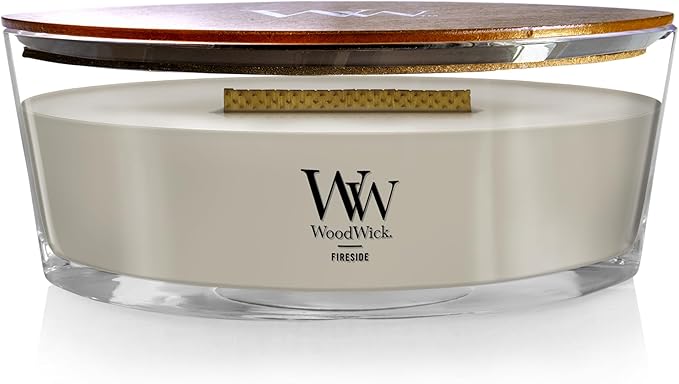 WoodWick Fireside™ Holiday Candle Gifts for Women and Men, 16 oz Ellipse Candle with Crackling Wick - Bloomnest