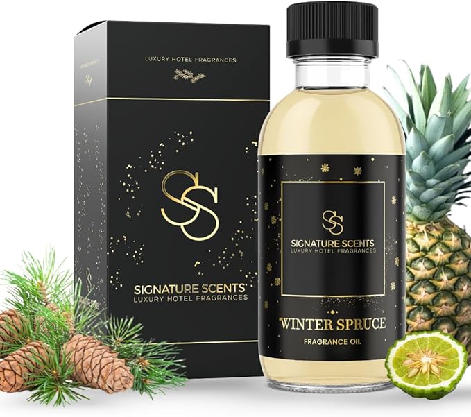 Luxury Hotel Diffuser Oil for Hotels and Homes - Aromatherapy Oils for use with an Essential Oil Diffuser at Home - Fragrance-Scent Diffuser Oil Blend (Winter Spruce) 4.05fl oz (120ml) - Bloomnest