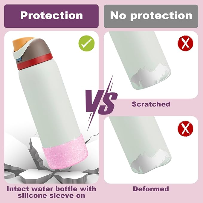 Silicone Boot for Owala Water Bottle 24 oz 32 oz 40 oz, Anti-Slip Protective Sleeve for FreeSip/Twist/Flip Stainless Steel Water Bottles Accessories BEONSKY