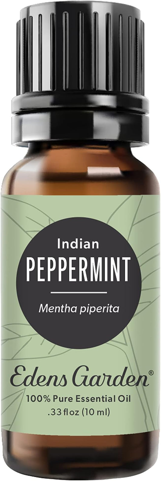 Edens Garden Peppermint- Indian Essential Oil- 100% Pure Premium Grade, Undiluted, Natural, Therapeutic, Aromatherapy, The Best for Diffuser, Face, Candle, Humidifiers 10 ml (.33 fl oz) EdensGarden