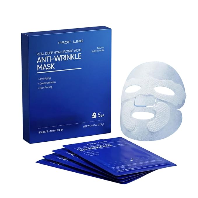 Full-Spectrum Hyaluronic Acid Face Mask – Deep Hydration & Anti-Wrinkle Lifting Sheet Mask, Plumping & Firming Treatment for Fine Lines, Elasticity Boosting Hydrating Facial Mask-5ea - Bloomnest