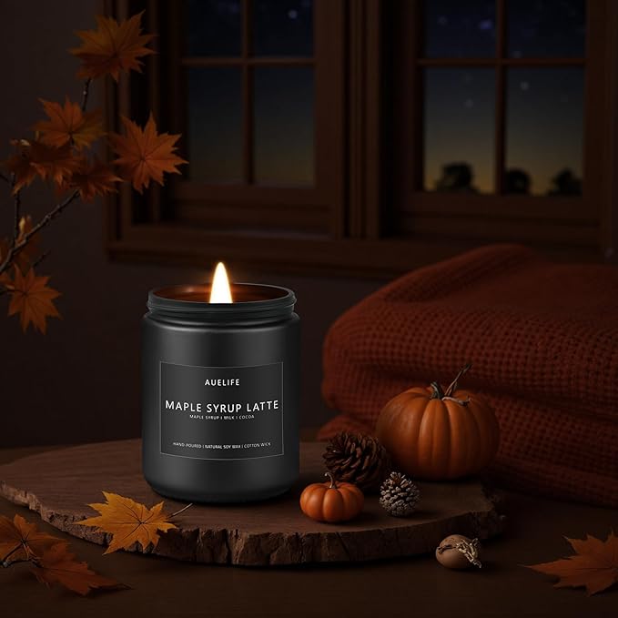 Fall Candle-Maple Syrup Latte Scented Candles for Home Decor, 7 oz Natural Soy Wax, Sweet & Cozy Autumn Candle, Aromatherapy Candles Gift for Coffee Lovers & Thanksgiving - Bloomnest