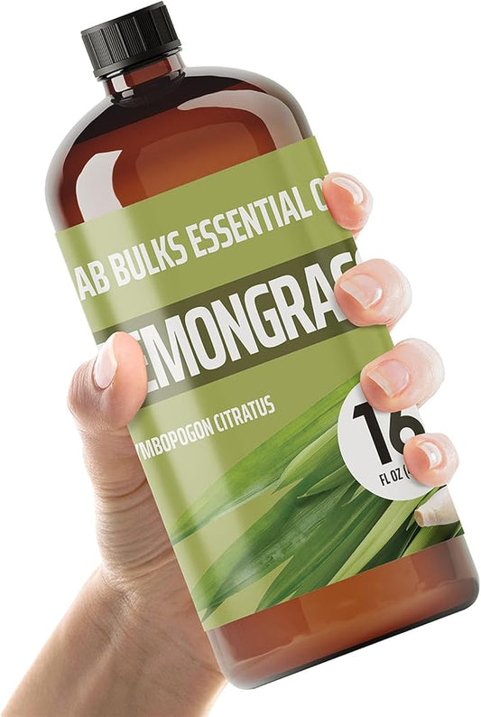 Lab Bulks Essential Oil Lemongrass Essential Oil 16 oz (473 ml) for Diffusers, Home Care, Candles, Hair, Lemon Grass Spray - Bloomnest