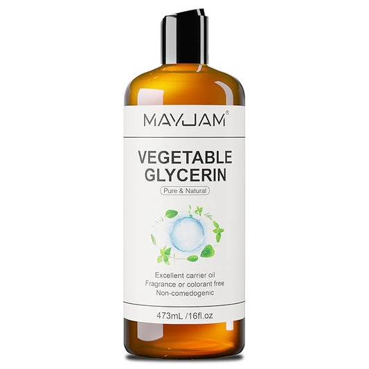 MAYJAM 100% Natural & Pure Vegetable Glycerine, 16 fl. oz. Vegetable Glycerin Liquid Body Oil for Skin, Face, Hair Care, Massage Oil for Moisturizing and Hair Benefits, Carrier Oil for Essential Oils - Bloomnest