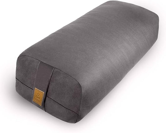 Yoga Bolster (26x10.5x5.5 in) Supportive Yoga Cushion for Restorative Yin Yoga Accessories Rectangular Bolster for Stretching Meditation Pillow 100% Organic Cotton Removable Washable Cover - Bloomnest