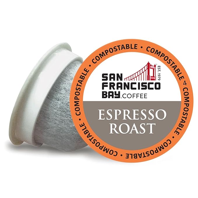 San Francisco Bay Compostable Coffee Pods - Espresso Roast (120 Ct) K Cup Compatible including Keurig 2.0, Dark Roast - Bloomnest