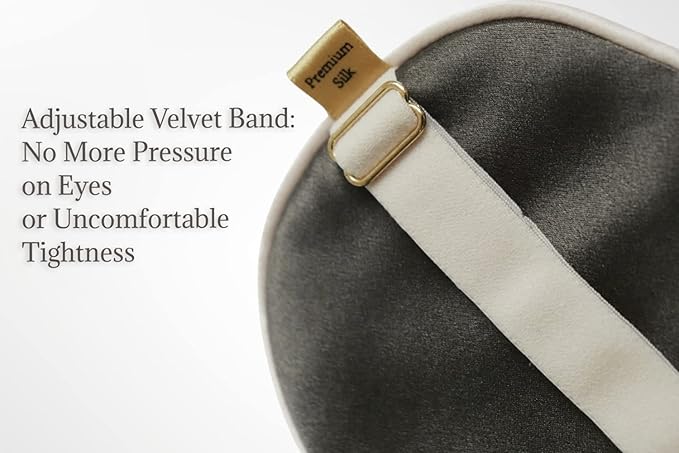 Premium 25 Momme Mulberry Silk Eye Mask for Sleeping (Vanilla Ice) - Bloomnest