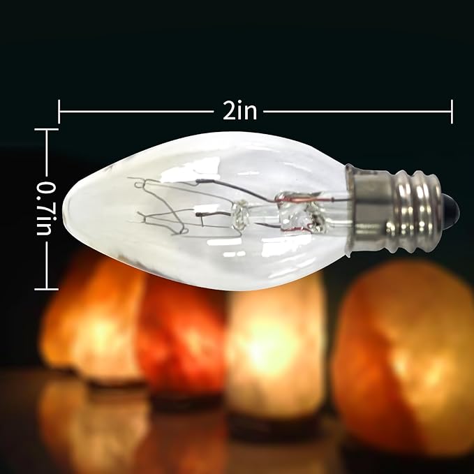 Salt Lamp Cord with 6 Pcs 15W Bulbs 5 Feet Long Replacement for Himalayan Salt Lamp Salt Rock Lamp String Light with Dimmable Switch and Butterfly Clip Power Cord