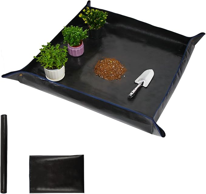 26.8" x 26.8" Plant Repotting Waterproof Transplanting Potting Mat - Portable Indoor Succulent Gardening Watering Square Foldable Garden Mat - Bloomnest
