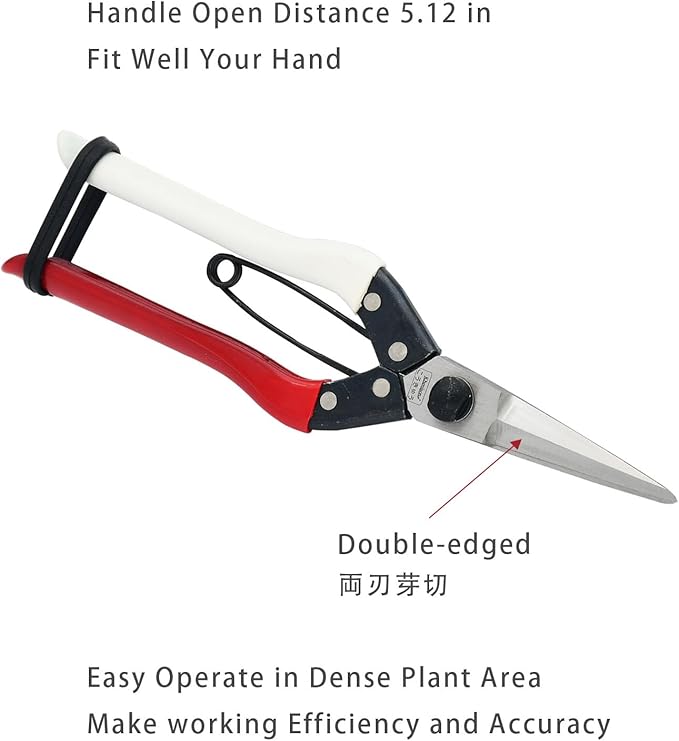 Double-Edge Garden Shears Micro-Tip Pruning Shears Extra Heavy Straight Garden Scissors Effortless Cuts Pruning Shears for Gardening Clippers for Plant Herb Flower Harvesting Fruits vegetables - Bloomnest