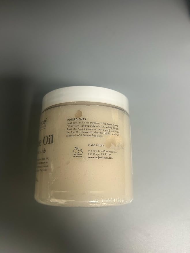 MAJESTIC PURE Tea Tree Foot & Body Scrub with Tea Tree Oil, Exfoliating Salt Scrub to Exfoliate & Moisturize Skin, Deep Cleansing - 10 oz - Bloomnest