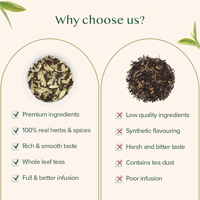 VAHDAM, Cardamom Chai Tea Loose Leaf (50 Cups,3.53 oz)  India's Traditional Cardamom Tea | Spiced Chai Tea | Brew Hot, Iced Or Chai Latte/Masala Chai | Whole Loose-Leaf, Vacuum Sealed - Bloomnest
