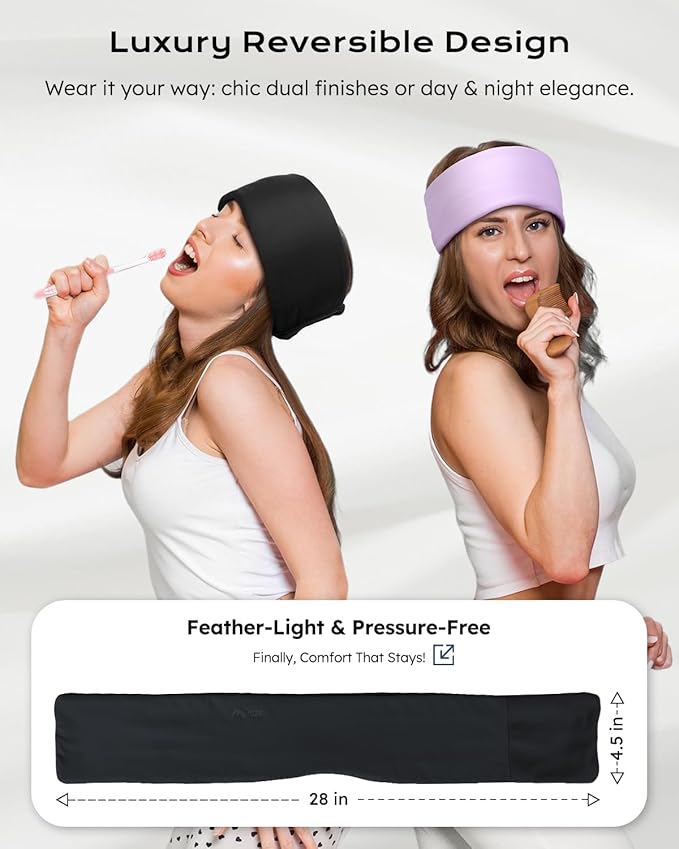 Dual-Sided Sleep Mask for Side Sleepers, Soundless Velcro, Bamboo Fiber & Milk Silk Eye Mask, Zero Pressure Sleeping Mask for Women & Men, Eye Relief Blindfold for Nap, Travel Essentials, Black