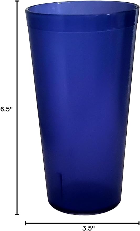 Party Outlaw Purple Plastic Cup Tumblers 6 Pc 20oz Lightweight, Heavy Duty Stackable Cafe Style Plastic Glasses. Reusable & Dishwasher Safe Ice Tea & Water Cups - Bloomnest