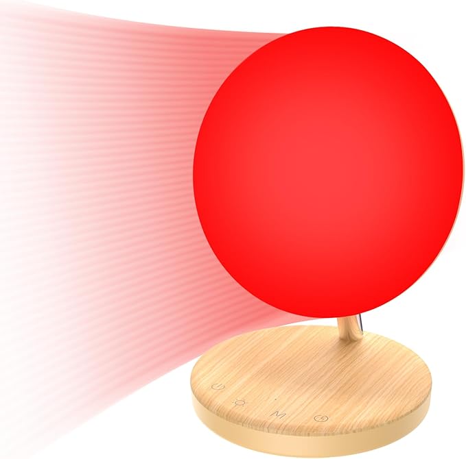 Light Therapy Lamp,Red Night Light with 5-Level Brightness & 4 Color Modes, 670nm Adjustable USB Red Light Night Light Lamp for Sleep,Stress Relief Relaxation - Bloomnest