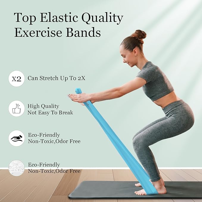 Wide Fabric Resistance Bands for Working Out, 3 Level Non-Slip Exercise Booty Bands for Women & Men Leg and Glutes with Hair Ties and Tape Measure - for Home Gym Workout, Yoga, Pilates - Bloomnest