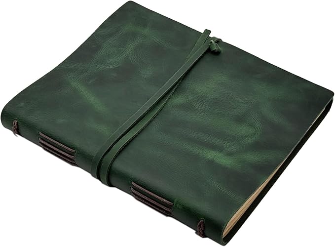 Large Notebook Journal - Genuine Leather Journals for Writing A4 Size Diary 8x10 Inch, Notepad For Women and Man, Gifts,Work,Travel Dark Green - Bloomnest