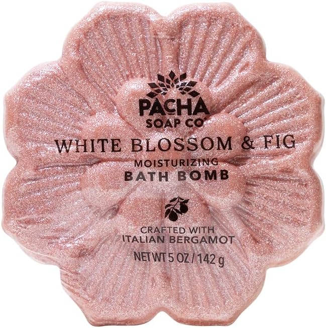Pacha SOAP Bath Bomb 3 Pack | Nourishing, Moisturizing, White Blossom & Fig, Clean Ingredients & Handcrafted in The USA, 5 oz Each - Bloomnest