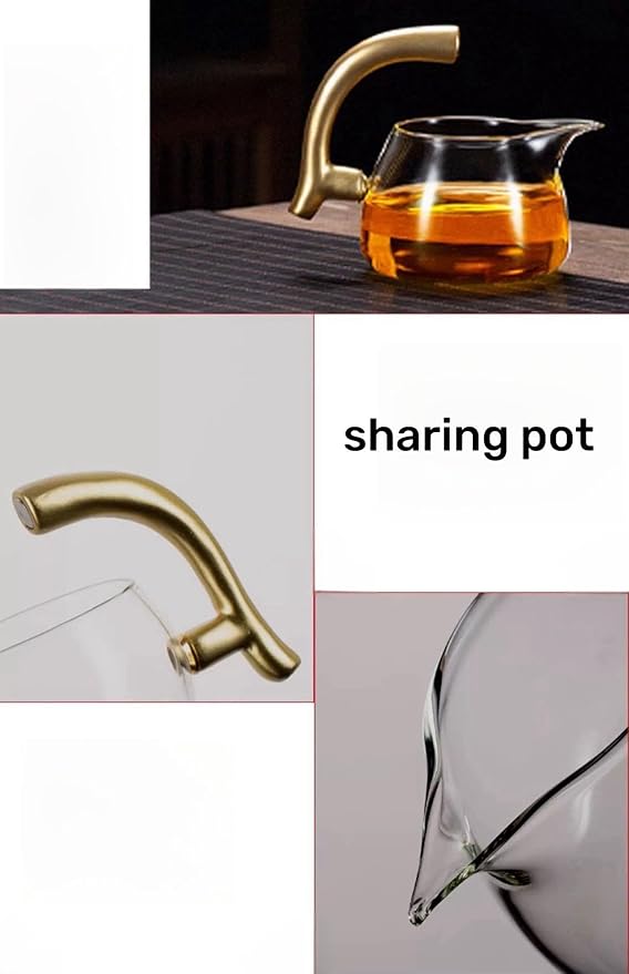 Glass Kungfu Teapot Set Tea maker with Infuser Semi Automatic Tea Set (Golden red horse) - Bloomnest