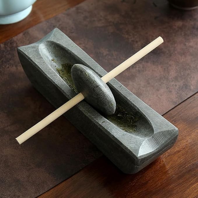Authentic Bluestone Spice Grinder Handcrafted Roller Mill for Tea, Coffee Beans, and Spices Song Dynasty-Inspired Grinding Set - Bloomnest
