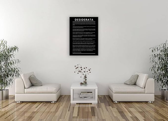 Desiderata Motivational Canvas Wall Art for Office Entrepreneur Quotes Inspirational Posters Picture Prints Canvas Modern Home Decor Painting Artwork Stretched and Framed Ready to Hang [30''W x 40''H] - Bloomnest