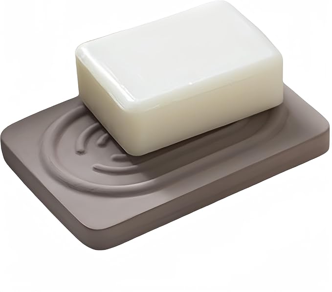 Soap Tray Water Absorbing Diatomite Dish Shampoo Bar Soap Holder Quick Dry Stone Soap Bar Holders Fast Drying Soap Saver Diatomaceous Earth Dishes for Shower Bathroom Bathtub Sink Organizer (Brown) - Bloomnest