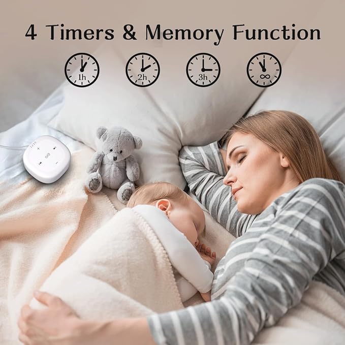 White Noise Sound Machine with 30 Soothing Sounds Brown Noise Sound Machines for Sleep Office Privacy Bedroom 36 Adjustable Volume 4 Timers Memory Function Sleep Sound Machine Adult Elderly Baby Care - Bloomnest