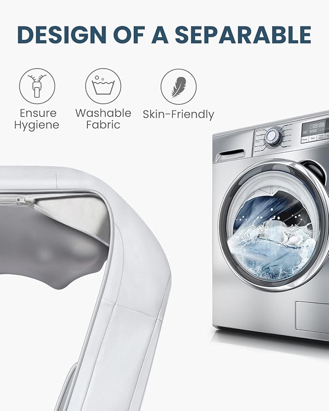 Nekteck Neck Massager for Pain Relief Deep Tissue, Shiatsu Back Massager with Soothing Heat, Electric Deep Tissue 3D Kneading Massage Tools for Shoulder Muscle, Adjustable Heat and Straps