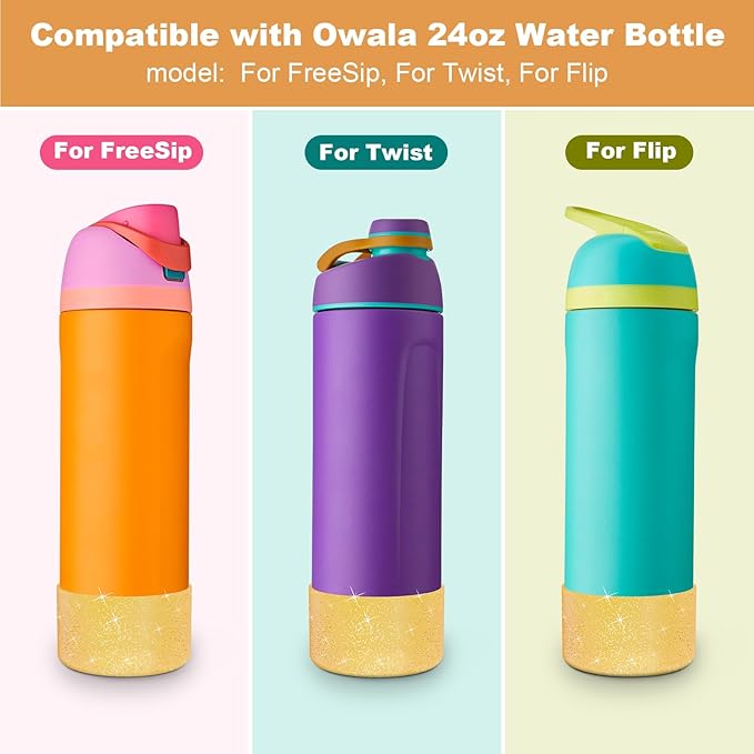 Silicone Boot for Owala Water Bottle 24 oz 32 oz 40 oz, Anti-Slip Protective Sleeve for FreeSip/Twist/Flip Stainless Steel Water Bottles Accessories BEONSKY