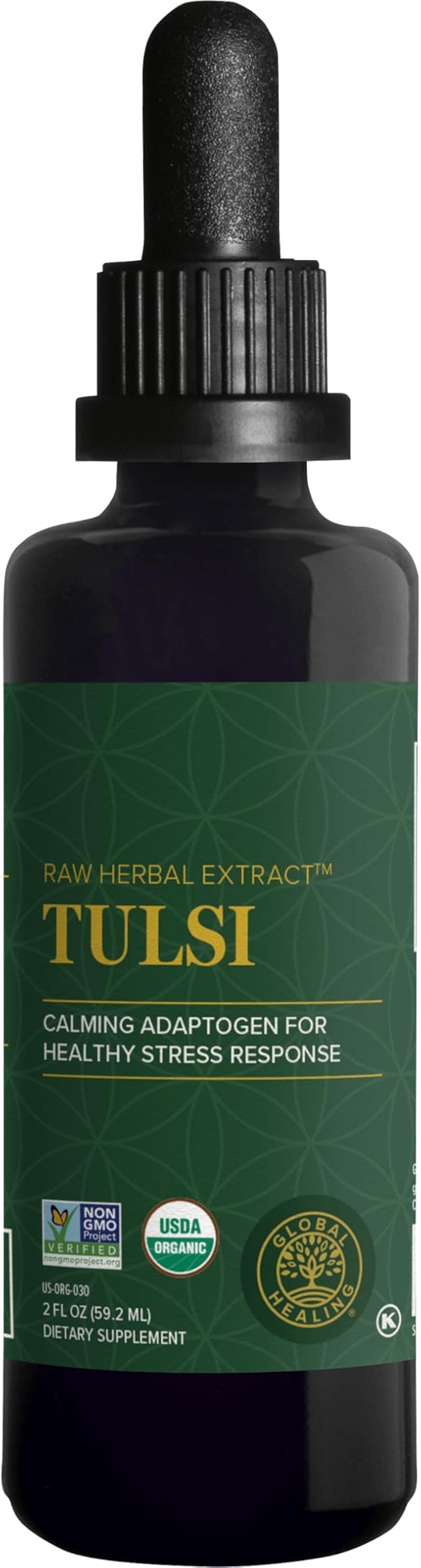 Global Healing Center - Organic Tulsi (Holy Basil Leaf Extract) Vegan Liquid Supplement Drops (Organic Basil) - Bioavailable Herb for Normal Stress Response, Natural Energy & Immune Support - Bloomnest