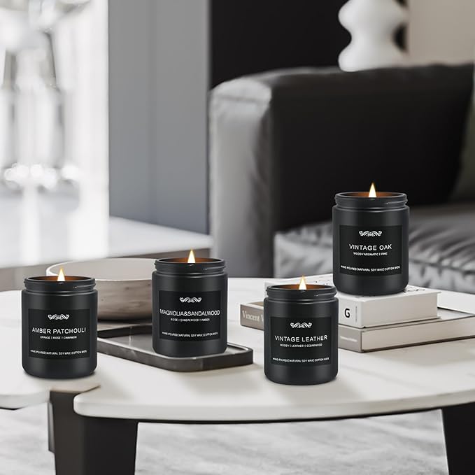 6 Pack Candles for Home Scented Aromatherapy Candles Gifts Set for Mens, Men Candle Set, 42 oz 300 Hour Long Lasting Candles, Gifts for Men, Birthday, Anniversary Present - Bloomnest