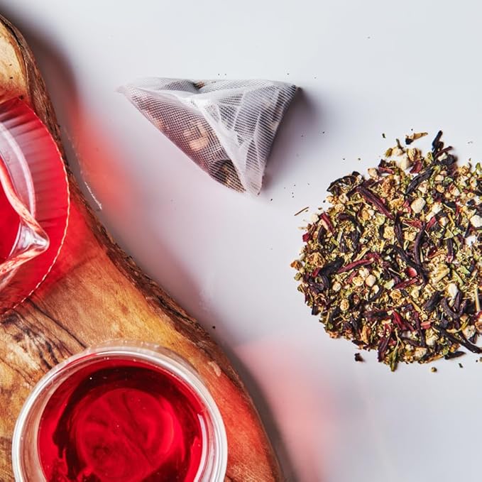 Grace Farms HIBISCUS ORANGE Herbal Tea (16 Pyramid Sachets) | Naturally Sweet, Reviving and Caffeine Free | Organic, Fair Trade and Kosher Certified | Delicious Iced Tea | Gives Back 100% of Profits - Bloomnest